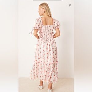 NEW WITH TAGS. Miss Selfridge Petite printed milkmaid corset detail maxi dress.